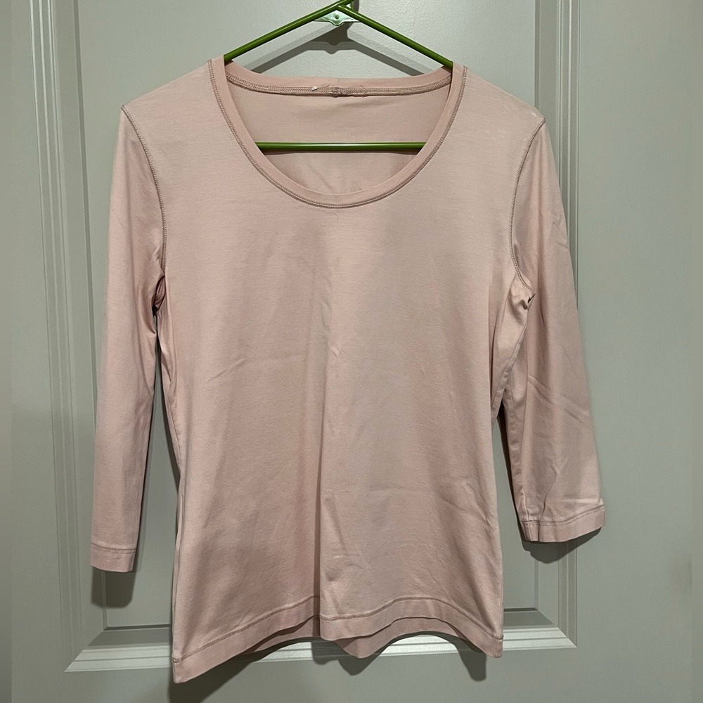 LOFT 3/4 sleeve top - light pink - size small